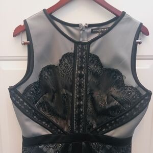 Elegant Black and Gray Lace Dress